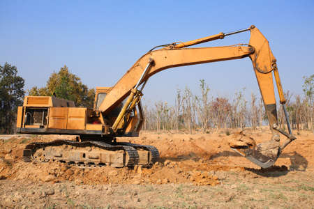 excavator working in site 
