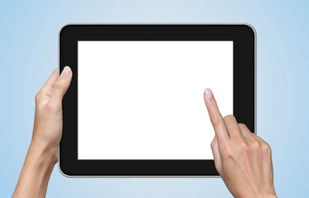 hand touch screen on tablet pc 