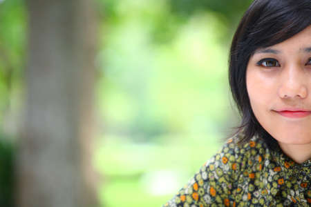 asian female smiling park-outdoor 