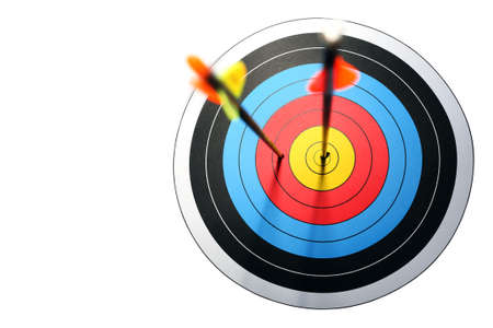 arrow hits target, one missedの写真素材