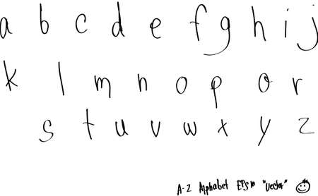 hand drawn font ,vectorのイラスト素材