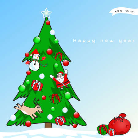 christmas tree, vectorのイラスト素材