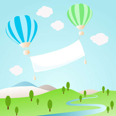 blank sign with balloons, vectorのイラスト素材