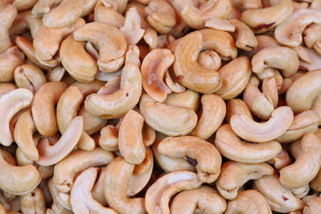 roasted cashew nut close up の写真素材