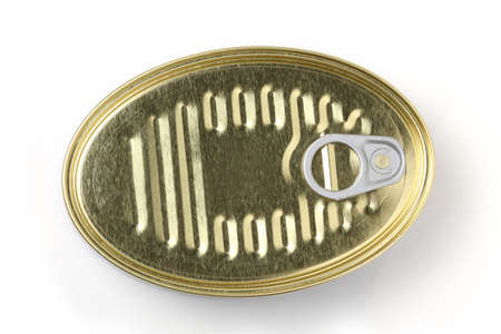 gold can cover on white background 