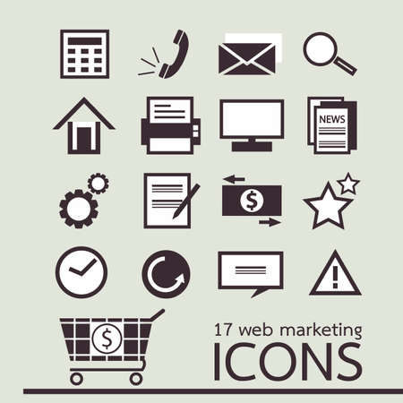 web - marketing iconsのイラスト素材