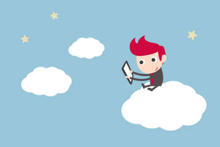 man working on cloudのイラスト素材