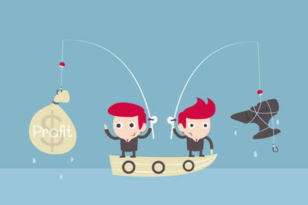 businessman challenge fishing.のイラスト素材