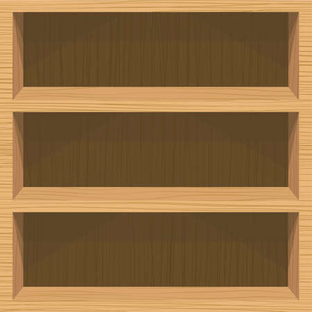 wooden book shelfのイラスト素材