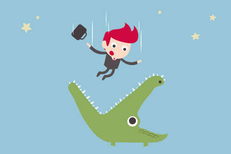 businessman falling down のイラスト素材