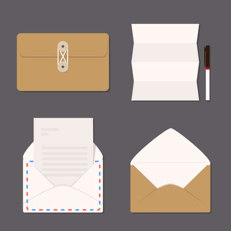 envelope setのイラスト素材