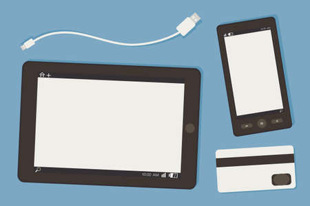 tablet and smart phoneのイラスト素材