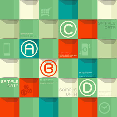 paper-box infographics abstract design, vectorのイラスト素材