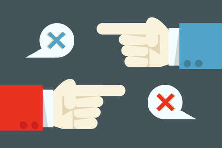 hand with conflict concept, vectorのイラスト素材