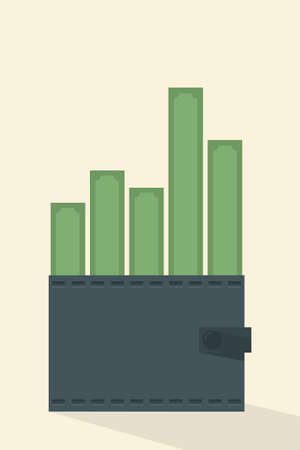 wallet and graph, vector designのイラスト素材