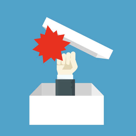 hand opening boxのイラスト素材