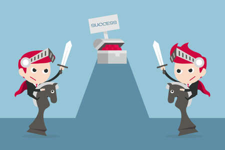 businessman fighting for success, vectorの写真素材