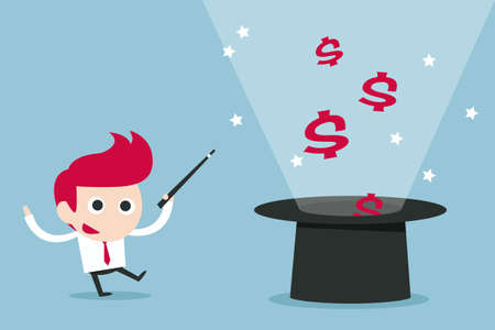 happy businessman and moneyl  concept, vectorのイラスト素材