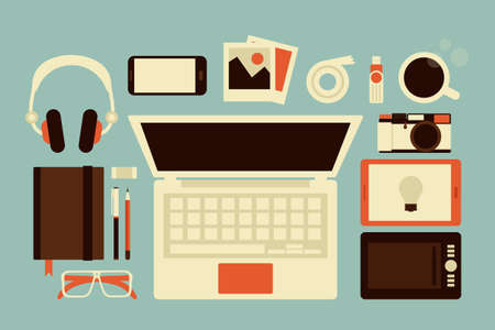 graphic designer accessories, vectorのイラスト素材