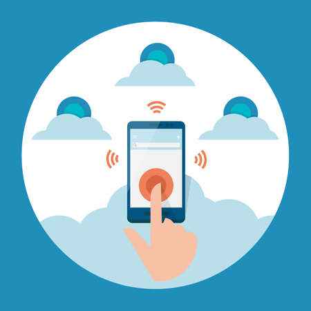 mobile sharing to cloud  のイラスト素材