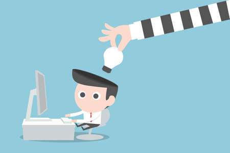 hand stealing idea from businessmanのイラスト素材