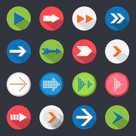 arrows flat design setのイラスト素材