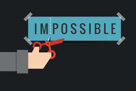hand cutting impossible to possibleの写真素材