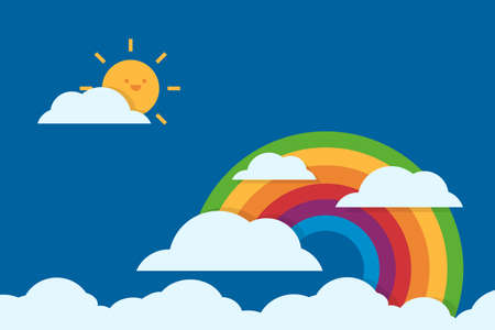 Rainbow flat design, vectorのイラスト素材