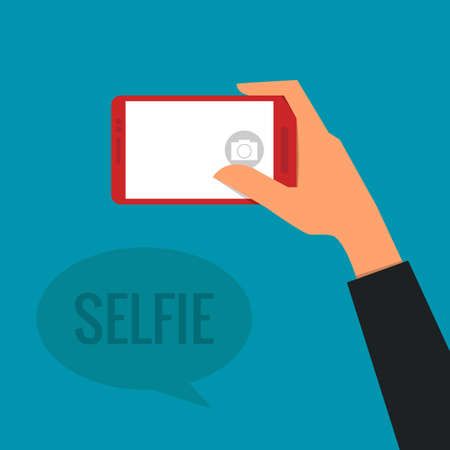 Taking a Selfie Photo  のイラスト素材