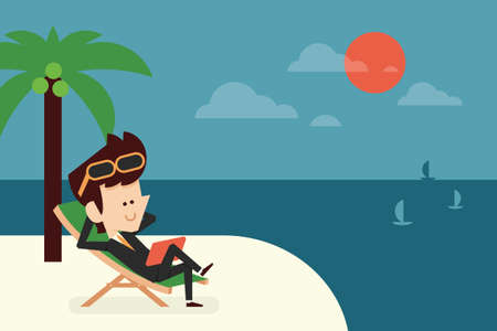 businessman on vacation flat design, vectorのイラスト素材