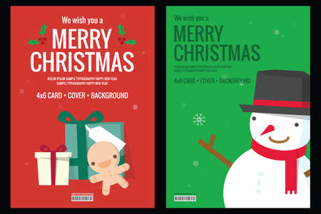 Christmas card - background flat design, vectorのイラスト素材