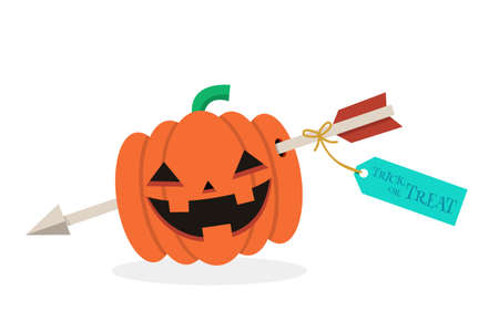 Halloween pumpkin  flat design, vectorのイラスト素材