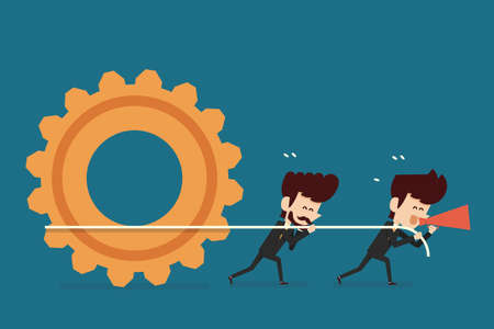 teamwork concept flat design cartoonのイラスト素材