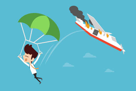 escape - cut loss concept flat design.のイラスト素材