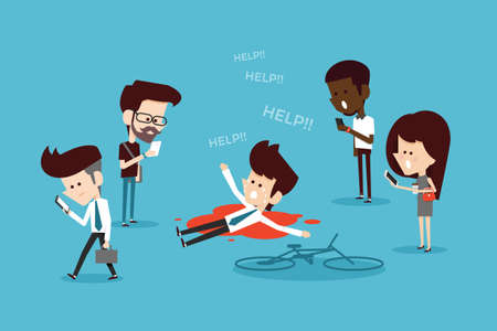 Social ignore flat design cartoonのイラスト素材