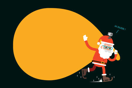 Santa claus hipster with copy space on bagのイラスト素材