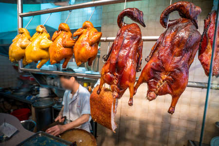 Goose and Duck in restaurant, Hong Kongの写真素材