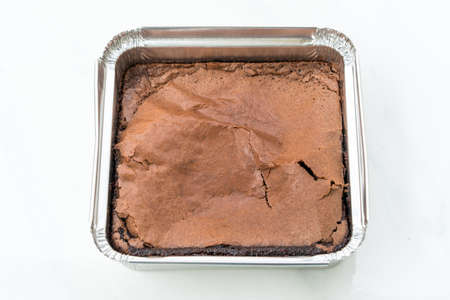 Dark chocolate brownies.の写真素材