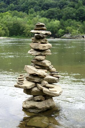 A stack of rocksの写真素材