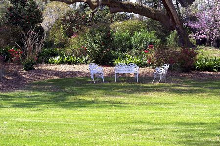 Garden rest stopの写真素材