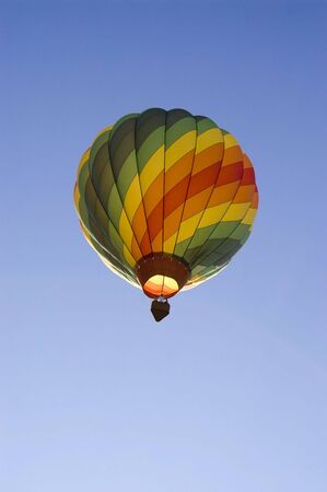 An image of a striped hot air balloon.の写真素材