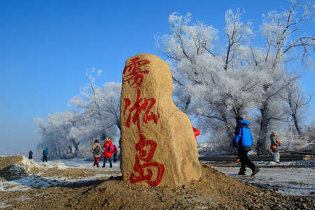 Close up stone at Wusong Island, Jilinのeditorial素材