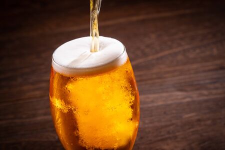 Enjoy beer at the restaurantの写真素材