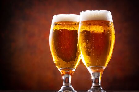 Enjoy beer at the restaurantの写真素材