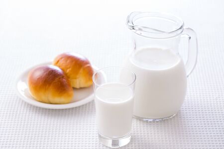 drink milk for breakfastの写真素材