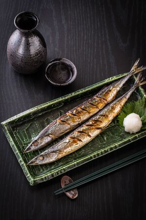 Autumn Sword Fish and Sakeの写真素材