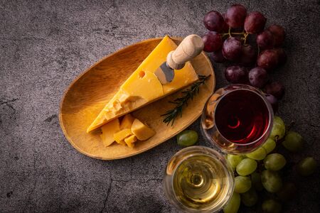 Cheese and wineの写真素材