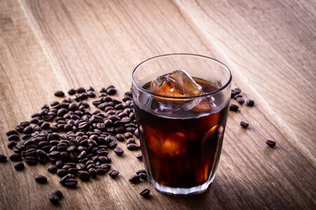 Iced coffee in the drink barの写真素材