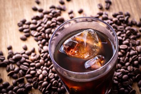 Iced coffee in the drink bar
