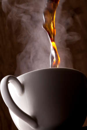 Pour the hot coffee